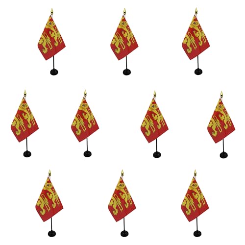 Drapeau Basse-Normandie de table petit format 15x10 cm en polyester x10