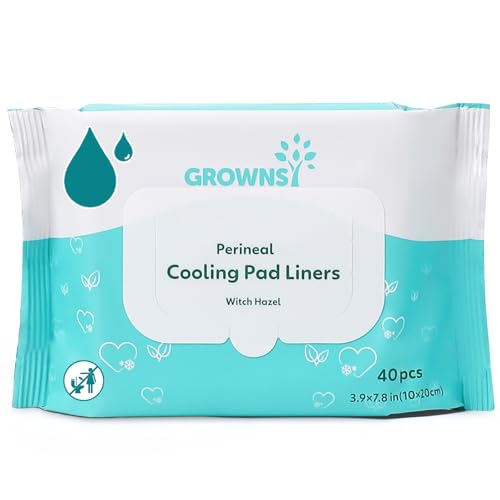 Image of Grownsy Long-lasting Soothing Perineal Cooling Pad Liners, 28PCS Postpartum Cooling Pad Liner for Postpartum recovery, Perineal Hemorrhoid Cooling Wipe for Mom Postpartum Essentials Care