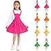 Girls Adjustable Shoulder Strap A-Line Skirt Versatile Cute Swing Party School Skirts for 2-15 Years
