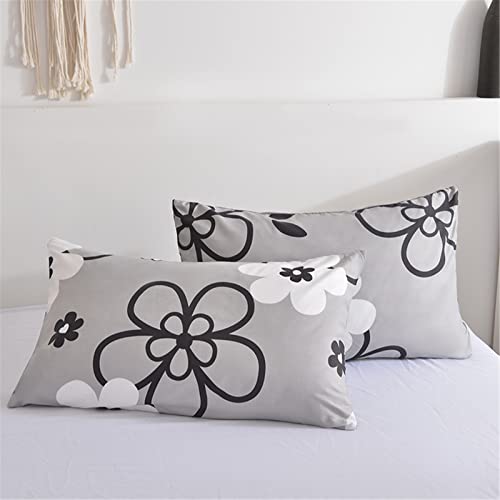 Tiuzelf Garden Style Daisy Floral Duvet Cover Twin, Kids Microfiber Floral Bedding Sets, Black White Floral Comforter Cover Girl Women Daisy Flower Bedding Duvet Cover With Zipper Closure #TOP4