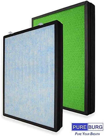 PUREBURG HSP002 Replacement Filter Compatible with Hathaspace HSP002 Smart True 2.0 Air Purifier,1-Pack H13 HEPA Activated Carbon 3-Stage Filtration Air Clean Dust VOCs Odor