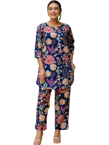 Image of feranoid Elegant V-Neck 3 /4 Sleeve Kurta & Pant Co-ord Set (S-XXL)