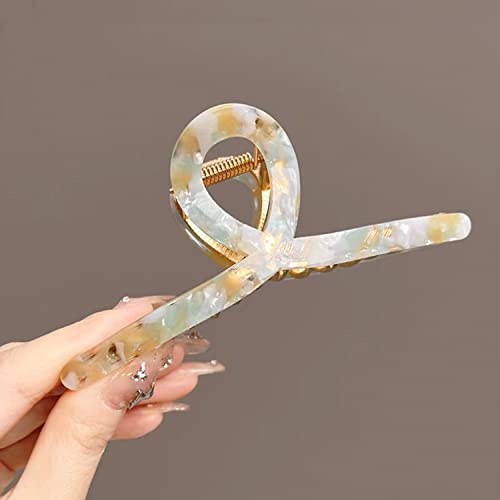 Big Hair Claw Clips Large Butterfly Hair Clips for Women 4.7" Large Acetate Metal Claw Clip for Girls Hair Accessories for Long Thick Hair (Mixed Green) - Image 2