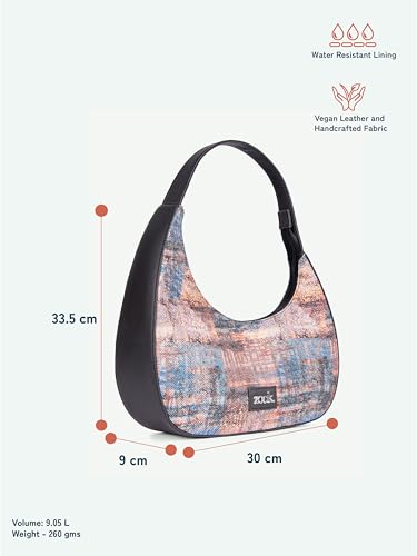 Image of ZOUK Pixi Small Shoulder Bag | Vegan Leather Evening Bag for Women with Shoulder Strap, Zip Closure & Water-Resistant Lining | Stylish Handcrafted Purse |
