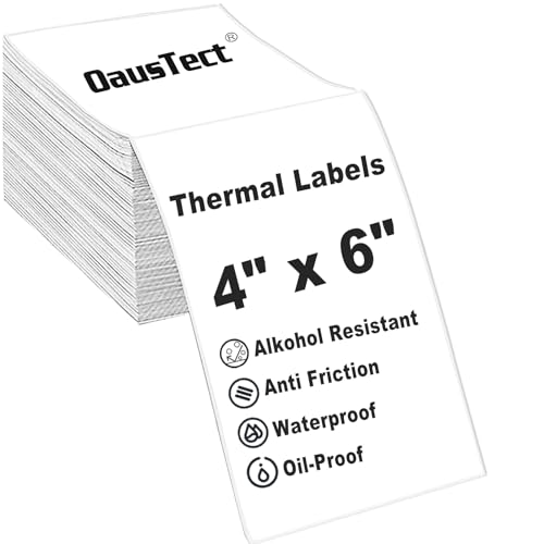 4x6 Thermal Labels, OausTect 100 FanFold Shipping Labels, White Perforated