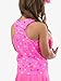 RuffleButts Girls UPF50+ Sun Protected Athletic Active Stretch Tank Top - Neon Pink Colorful Hearts, 4T
