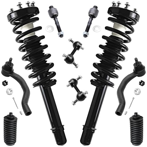 Image of Detroit Axle - Front 10pc Struts Kit for 04-08 Acura TSX, 2 Struts w /Coil Spring 2 Sway Bars 2 Boots 4 Tie Rods 2004 2005 2006 2007 2008 Replacement Suspension