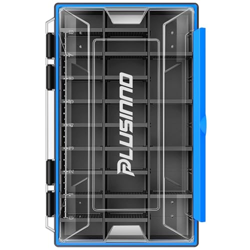 PLUSINNO Tackle Box Organizer, 1/2 Packs Waterproof Tackle Trays, Fishing Tackle Box with Removable...