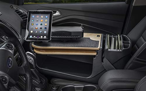 Image of AutoExec AE-GMCD-PI-TAB-PS-11M GripMaster Car Desk for Your Vehicle Workstation and Mobile Office, Natural with 400 watt Power Inverter,Tablet Mount and Printer Stand | 400 Watt Power Inverter, Tablet Mount, Printer Stand, Vehicle Workstation and Mobile Office
