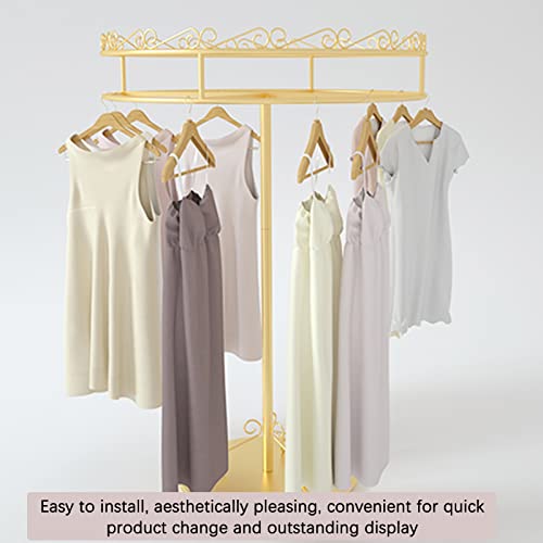 Expositor de ropa giratorio con estructura estable de metal blanco 6