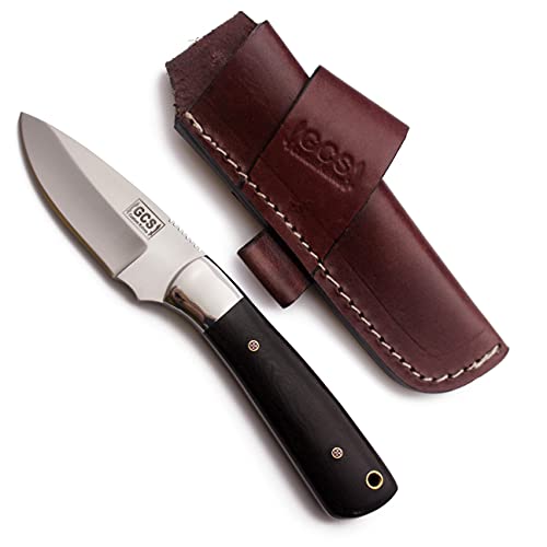 GCS Handmade Micarta Handle D2 Tool Steel Tactical Hunting Knife with leather sheath Full tang blade designed for Hunting & EDC GCS 303 - GCS Knives