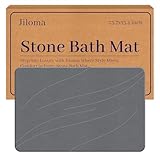 Jiloma Stone Bath Mat Diatomaceous Earth Shower Mat Non-Slip Super Absorbent Bathroom Floor Mat Quick Drying Natural Easy to Clean(24 * 16 Grey)