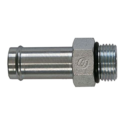 Brennan Industries 4604-06-04-O Steel Straight Adapter, 7/16"-20 ORB Thread, 3/8" Hose Barb x 7/16"-20 Male O-Ring Boss, 0.562" Hex #1