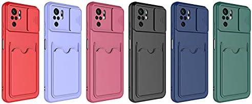 Aksesuarcim Xiaomi Redmi Note 10 Pro ile Uyumlu Silikon Kılıf Mat Renkli Kart Bölmeli Cüzdanlı Kamera Lens Korumalı Kapak Kartix Koyu Mor