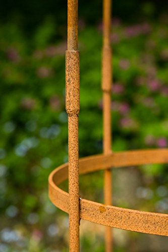 KUHEIGA Rankgerüst H: 300cm hoch, 10mm Volleisen Obelisk Rost H: 100cm, Rankhilfe,