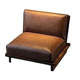 KIBONCY Sofa-Couch for Wohnzimmer, Kunstleder-Couch mit Rückenlehne, stabile Stützfüße, for Wohnung, Büro, Wohnzimmer, Schlafzimmer, Braun(31.5in-1-Seat)