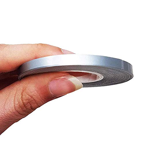 4R Quattroerre.it 10465 Trim Stripes Bandes Adhésives pour Voitures, Argent, 5 mm x 10 MT