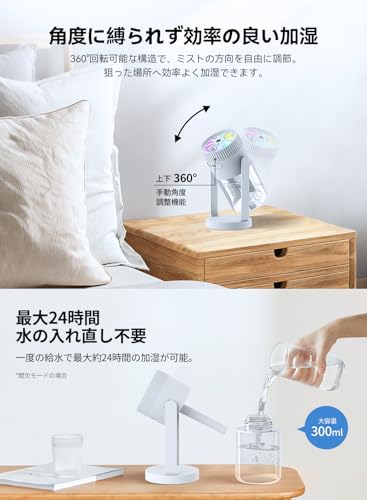 GUNNIE 卓上超音波加湿器 300ml