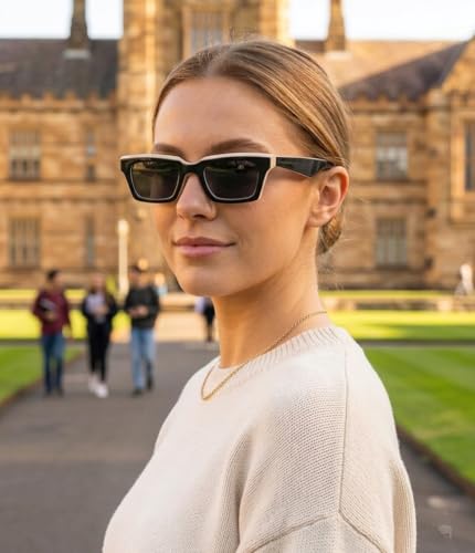 Image of Retro Vintage Rectangilar Thick Abstract UV-Protected Sunglasses For Men And Women