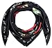 Large Square Satin Silk Like Lightweight Scarfs Hair Sleeping Wraps for Women Black Rose Floral Flowers Pattern