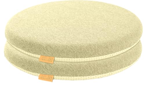 Cojines Para Sillas Exterior y Interior - 2 Cojines Sillas Terraza - Memory Foam Beige - Cojines Para Sillas Comedor 40x40 H3 - Cojín Silla - Cojín Silla Exterior - Cojines Para Sillas De Terraza