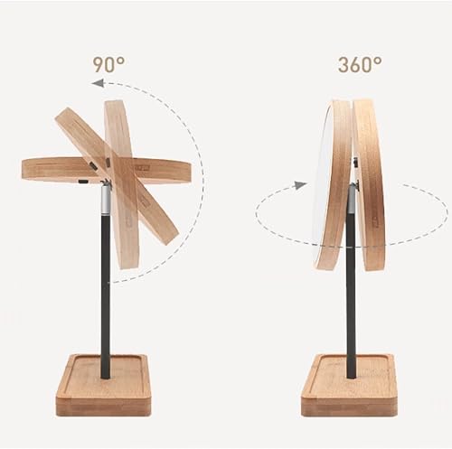 Miniatura 4 de DOVIPE Espejo de aumento 3X con luces espejo de maquillaje iluminado espejo de tocador con pantalla táctil espejo de aumento portátil de madera con