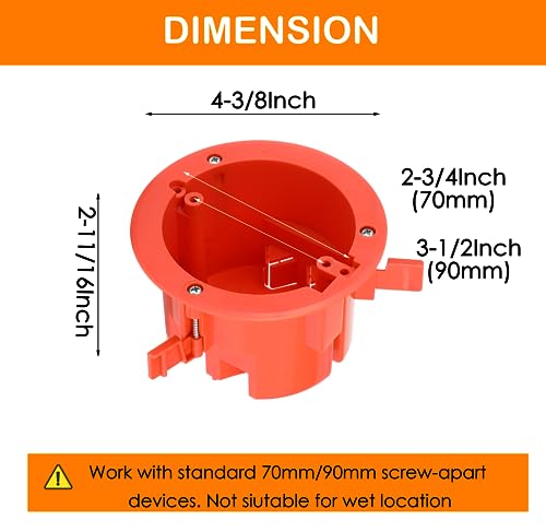 Cloudy Bay CBOWCJB18-3PK [3 Pack] Cloudy Bay Round Electrical Box,Old Work Junction Box,Ceiling Box,18 Cubic Inches Pancake Box,Ul Listed thumb #2