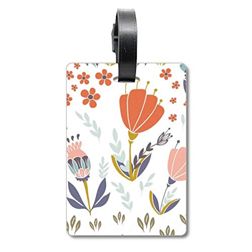 Étiquette de bagage fleur orange anti-perte pour valise et sac