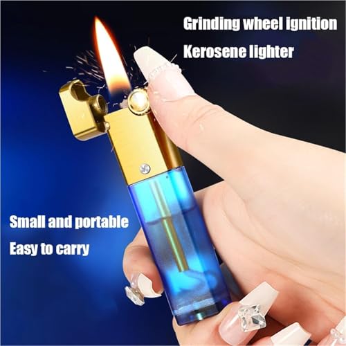 Encendedor retro de queroseno con cuerpo transparente miniatura 3