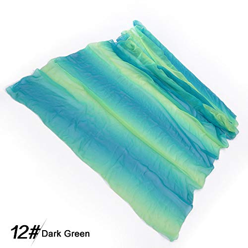 SHOWYOU 250x120cm(98 x 47 inches) Lightweight Imitated Silk Fabric Scarf, Belly Dance Scarf (Dark Green)3