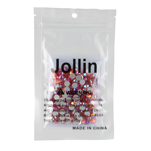 Image of Jollin Crystal Flatback Rhinestones Gems for Crafts 6.4mm SS30, Red AB | Glue Fix, 288pcs Glass Rhinestones for Bedazzling, Clothes, Tumblers, Nail Art, Shoes, Bags, Caps & Accessories Decoration