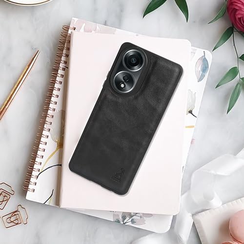 Image of AIBEX Shield Back Cover Case Compatible with Oppo A58 4G Back Cover | Flexible Vegan Leather | Full Camera Protection | Raised Edges | Super Soft-Touch | Bumper Case