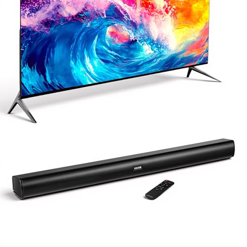 Image of VEVOR Sound Bar for Smart TV, 2.1 Channel, 35-Inch Compact Soundbar TV Speakers with Built-in Subwoofer for Projector, Bluetooth AUX Connection, Easy Setup, 120W Surround Sound System for Home Audio
