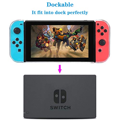 Image of Dockable Clear Case for Nintendo Switch, FANPL Protective Case Cover for Nintendo Switch and Joy Con Controller- Crystal Clear