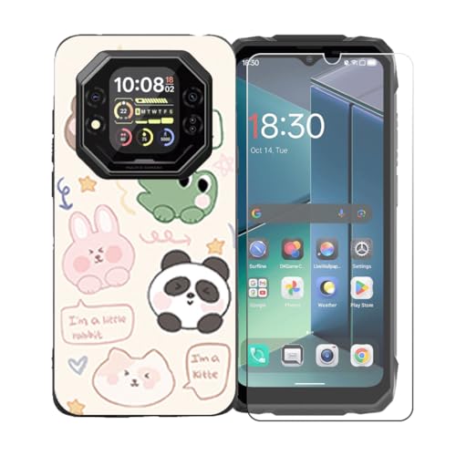 �pGYDQQKJ�P�[�X Blackview Rock 1 + �����K���X�X�N���[���ی�t�B���� �A���ȃ\�t�g�V���R���P�[�X�ی�TPU�J�o�[�̃P�[�X�J�o�[ �p�� (6.56") - LLM47