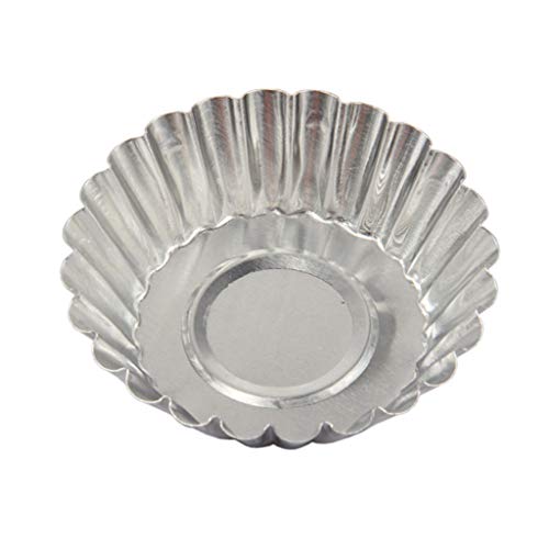 Professional Aluminium Tartlet Cupcake Moulds, Ideal Liners for Cookies, Hot Cakes (Sliver, One Size)