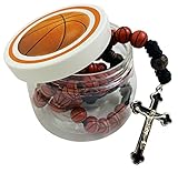 Westmon Works Basketball Rosary Set Sports Ball Beads with Holy Card in a Protective Jar