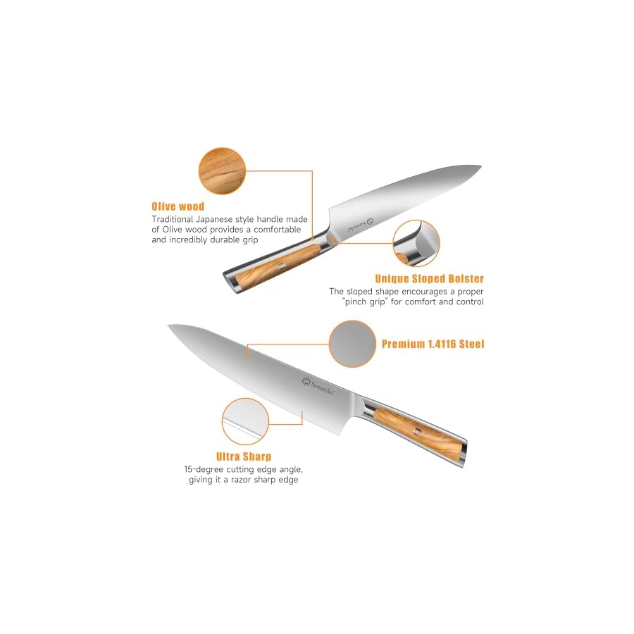 Sunnecko-knife-sets-for-kitchen-with-block-Kitchen-Knife-Set-of-6pcs-with-High-Carbon-Stainless-Steel-14116-kitchen-knives-knife-block-set-with-Olive-Wood-Handle-chef-knife-set Sunnecko knife sets for kitchen with block - Kitchen Knife Set of 6pcs with High Carbon Stainless Steel 1.4116 kitchen knives - knife block set with Olive Wood Handle chef knife set