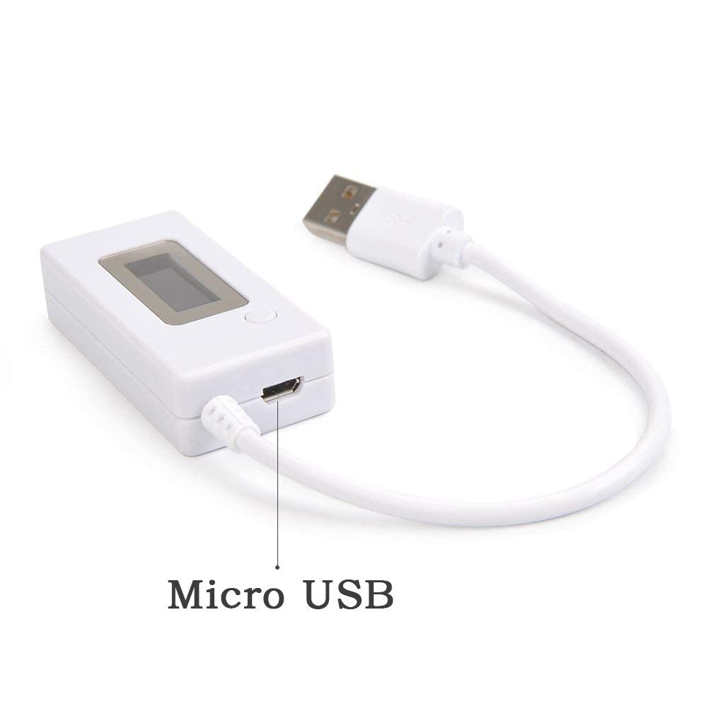 ARCELI Retroilluminazione LCD a coda bianca Display digitale LCD Misuratore di voltaggio di carica amperometro con amperometro USB