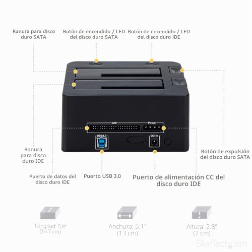 Base USB 3.0 SATA IDE StarTech UNIDOCKU33 para clonar discos duros 5