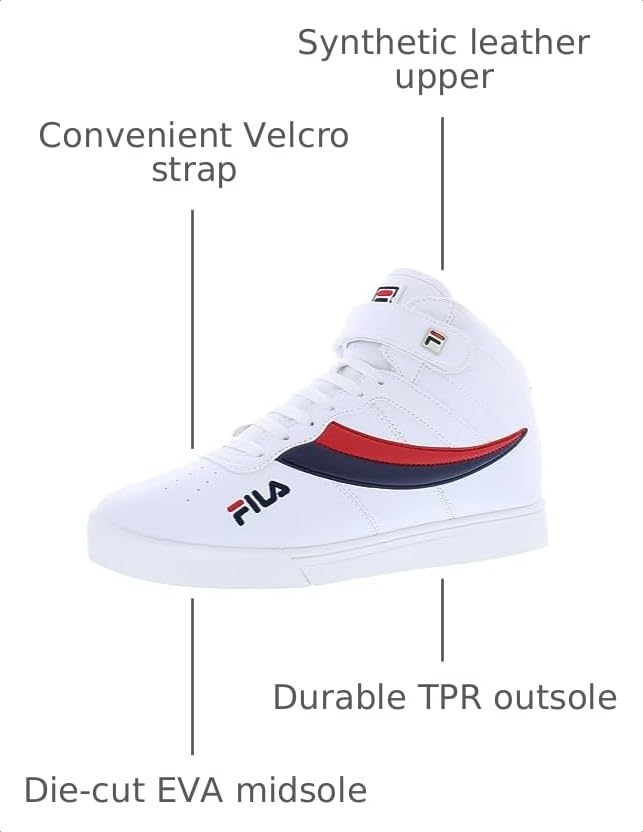 Image of Fila Mens Everyday Sport Athletic Casual High-top Vulc Mid Lace Up Sneaker Shoes