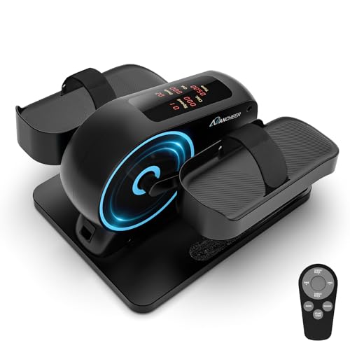 ANCHEER Cyclette Bike Pieghevole Fitness con Corda Elastica e Ruotare il Disco,10 Livelli di Resistenza Regolabili,Display LCD, Rilevamento Della Frequenza Cardiaca,Supporto per Telefono e Tablet.