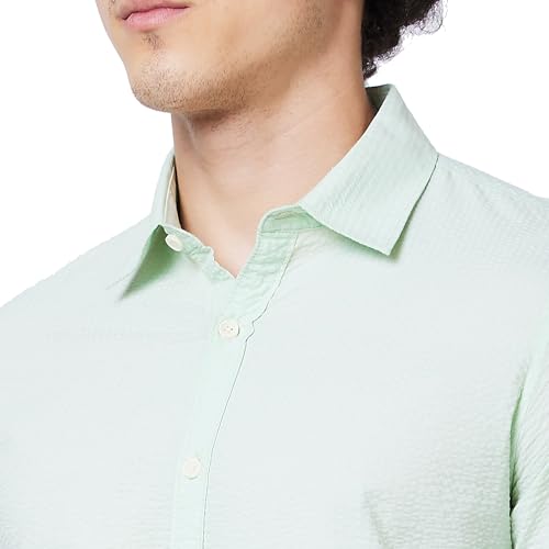 Image of Spykar Men's Regular Fit N /A Full Sleeve Solid Casual Shirts