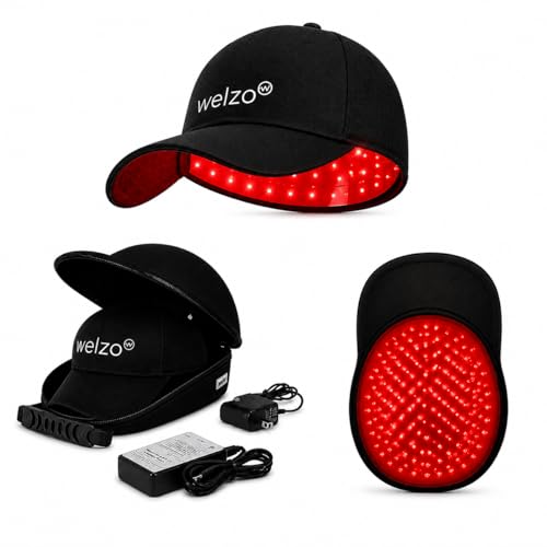 Welzo Blueprint Red Light Therapy Hair Cap 650nm LED Laser Hair Growth Cap for Men & Women Red Light Hair Therapy for Hair Regrowth Scalp Health & Hair Loss Treatment Rechargeable Design