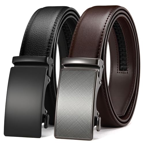 Image of CHAOREN Leather Ratchet Belt Men 2 Pack - Customizable Fit, Effortless Style (35mm)