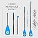 niphean Paddle Board Paddle, 3-Piece Detachable Sup Paddle, Adjustable Paddleboard Paddle，Durable Lightweight Stand-up Oar for SUP，Surfing, Floating, Water Sports