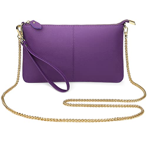 Image of Uromee Wristlet Wallet Clutch Purses for Women Genuine Leather Crossbody Bag Handbag with Detachable Shoulder Chain