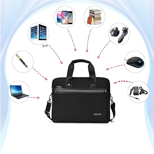 Image of Laptop Bag for Men Office Briefcase with Shoulder Strap, Multiple Compartments & Durable Handle
