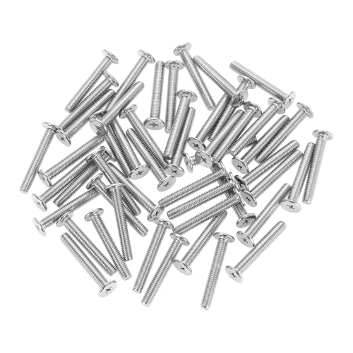QUARKZMAN Viti A Testa Piatta E Rotonda M6-1 x 40mm 50Pezzi 304 Acciaio Inossidabile A Guida Phillips Viti Per Macchinari Hardware Di Fissaggio Per Collegamento Mobili