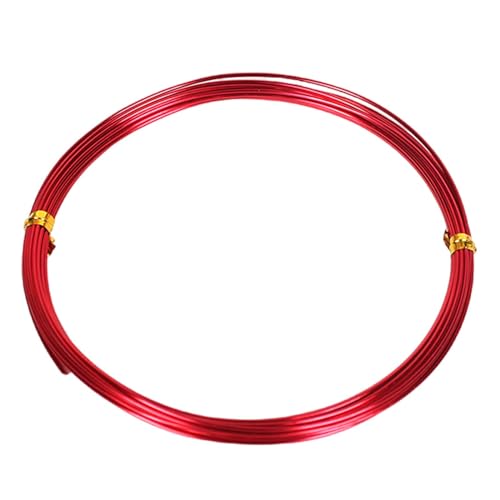 WSYCWG 5 Meters Colored Aluminum Craft Wire Metal Wire Beading Wire Diameter 1.5Mm Suitable for Model Making and Craft Making,Red
